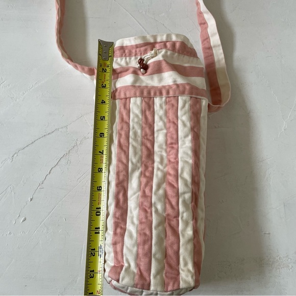 Handmade Quilt Tumbler Carry Case Tumbler Bottle Sling Bag Pink White - Picture 3 of 11